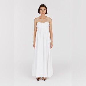 DISSH DALLAS WHITE LINEN MAXI DRESS